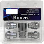 BIMECC Bimecc Alloy Wheel Locking Nuts - Fits Ford | Honda | Mazda | Mitsubishi | Toyota - M12x1.5 - Tapered - Silver/Chrome