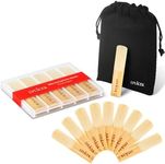 EPUICEK Alto Sax Reeds 2.5 – 10 Pack for Beginners & Students, Easy Blowing Practice Saxophone Reeds with Plastic Box & Velvet Bag, Soft Strength for Daily Use