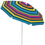 Caribbean Joe Chaby International Portable, Adjustable Tilt Beach Umbrella with UV Protection, 7 FT