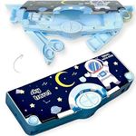 Umadiya Plastic Branded Multi-Functional Pencil Box For Kids, Space Pencil Box For Boys & Girls, Magnetic Pencil Box For Boys, Space Theme Gifts For Kids With Accessories. (Navy Blue Astronaut)