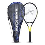 Vector X Barricade One Piece Composite Multicolor Full Cover Tennis Racquet (Black-Yellow)