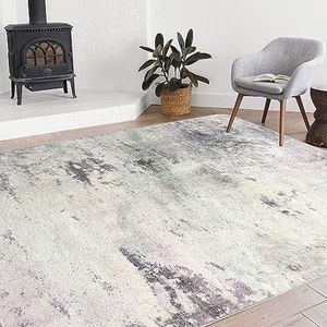 ASIinnsy Mordern Abstract Rug Soft Washable Carpet Non-Slip Area Rug for Living Room Bedroom Indoor Home Decor Medium Pile Floor Mat (Grey/Multi, 160 * 200cm)