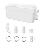 HOCANFLO 300W Macerator Pump, Quiet Copper Winding Wire Motor Sewerage Shower Lift Drain Pump for Toilet Sink Basin Shower Bathtub, 6000 L/H Maximum Flow, 2 Inlets