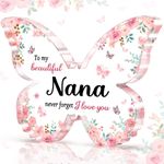 CheriGift Nana Gifts, Unique Nana Birthday Gift, Christmas or Mothers Day Gift for Nana, Beautiful Butterfly Acrylic Plaque, Thoughtful Nana Gifts from Grandchildren - To my beautiful nana