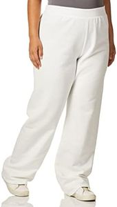 Champion Hanes Women's EcoSmart Open Bottom Leg Fleece Sweatpants, White, 2X