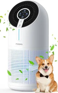 MOOKA Air Purifiers for Home Large Room up to 1095ft², H13 HEPA Filter Air Cleaner for Pets Bedroom Remove Smoke Dust Pollens Dander, Room Air Purifier with Timer Lock 4 Modes Night Light, M02