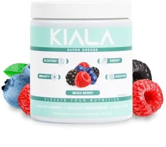 Kiala Nutrition Super Greens, Organic Greens Powder with Spirulina & Chlorella for Digestion, Gut Health, Immunity & Energy, Gluten Free, Vegan, Daily Support for Women, Mixed Berry, 30 Servings