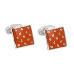 Tear Drop Orange Cufflinks Gift for Men Who Have Everything | Cuff Links Gift for Him