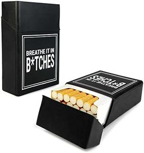 Tuff-Luv Silicone Cigarette Case Cover Novelty - Black (Breathe it in B*tches)