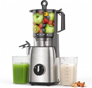 Cold Press Juicer Slow Juicer with Stainless Steel Base, 5.4 Inch Wide Feed Chute, Juicer Machines For Whole Fruits & Vegetables, Slow Masticating Juice Makers