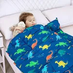 Kivik Toddler Weighted Blanket 3 lbs, Kids Weighted Blanket for Children, Soft & Calming Sleeping, Blue Dinosaur 36x48 inches