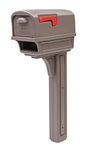 Solar Group GC1M0000 Large Deluxe Plastic Mailbox and Post Combo, Mocha