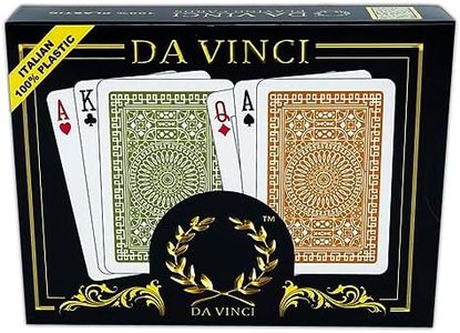 Da Vinci Palermo, Italian Plastic Playing Cards, 2 Deck Set Bridge Size Regular Index, with Hard Shell Case & 2 Cut Cards¦