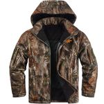 NEW VIEW Insulated Hunting Jacket for Men Cold Weather, Warm Camo Hunting Jackets with Hood, Water Resistant Hunting Clothes