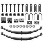 2 Pieces of Replacement for SW4B 4 Leaf Trailer Spring, 3500lb Single Trailer Axle Suspension Kit with 1750lb Capacity Double Eyes Leaf Springs, U-Bolt and Hanger Kit