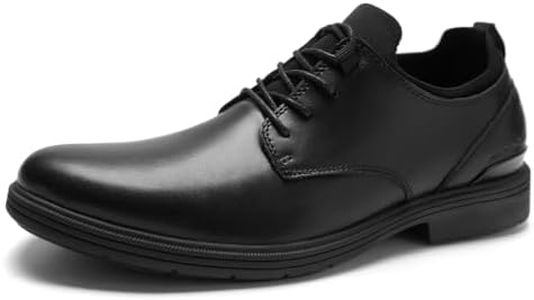 Extrun Men's Orthopedic Leather Dress Shoes, Diabetic Arch Support Plantar Fasciitis Oxfords, Flat Feet & Heel Spur Relief Lace Up Walking Shoes for Business Work, Dark Brown Size 10.5