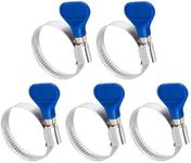 POWERTEC 70247 1-1/2 Inch Stainless Steel Thumb Screw Clamps, Adjustable Key Hose Clamps for Pool Hose for Above Ground Pools and PVC Tubing, Pipe Clamp, Worm Gear Clamp, 5 pack