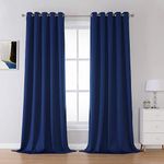 DUALIFE 2 Panels Vertical Curtains for Window, Doorway Curtain Room Drapes 120 Inch Length 60 Inch Wides, Privacy Curtains for Patio Sliding Door(Navy, 10ft Tall x 5ft Wide)