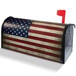 Anley Magnetic Retro US Flag Mailbox Covers 21x18 in - Great Decoration for July 4th Independence Day Memorial Day - Vintage American USA Patriotic Mail Box Wraps for Standard Size US Mailbox