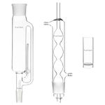 FunChem Soxhlet Type Extraction Apparatus, Borosilicate Glass 45/40 Soxhlet Extractor with Allihn Condenser and Extraction Thimble, Pack of 3