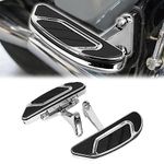 VASTMT Motorcycle Airflow Passenger Floorboards Footboards with Mounting Bracket Kits Fit for Harley Touring Road King Road Glide Street Glide Electra Glide 1993-Up