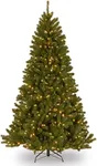 National Tree Company Pre-Lit Artificial Christmas Tree, Green, North Valley Spruce, White Lights, Includes Stand, 7 Feet