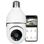 PKST Wi-Fi Full Ultra HD CCTV Wireless Bulb Camera 1080p Indoor 360° 7 Days and 24 Hours Recording Smart Home Sensor Auto Tracking Smart Motion Human Detection and Alarm Two.(Black Light Camera)