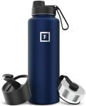 IRON °FLASK Sports Water Bottle - 18oz,22oz,32oz,40oz,or 64oz, 3 Lids, Vacuum Insulated Stainless Steel, Hot Cold, Modern Double Walled, Simple Thermo Mug, Hydro Metal Canteen (Navy Blue, 40 Oz)