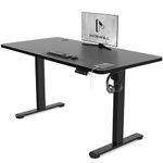 Homall Electric Standing Desk 120x60cm Height Adjustable Desk Sit Stand Desk with Time Reminder Stand up Desk 3 Memory Setting Electric Desk Wire Management Tray,Black