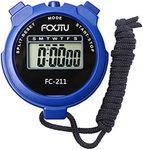 FCXJTU Digital Stopwatch Single Lap/Split Memory Stopwatch 12/24 Hour Clock Alarm Timer, Calendar with Lanyard Battery Included for Kids, Family and Sport Events