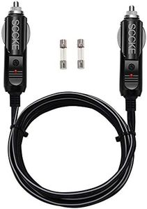 SCCKE Heavy-Duty 20A 6ft / 1.8m 14 AWG Male to Male Plug Cigarette Lighter Charger Cord with LED Indicator and 20A Fuse Protection on Both Plugs