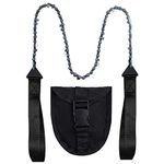 Pocket Chainsaw with Paracord Handle, Folding Chain Hand Saw, Emergency Outdoor Survival Gear for Camping, Hunting, Hiking, Cutting Wood & Tree(26 inches -11teeth) Black