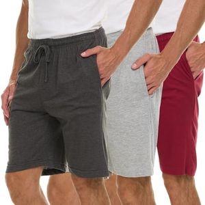 3 Pack Mens Jersey Shorts with Pockets and Drawstring – Soft Men's Lounge Shorts for The House, Sleep PJ, Pajamas – Up to 3XL