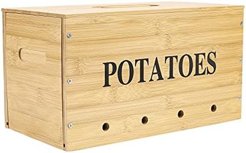 Xbopetda Potato Storage, Wooden Storage Bin for Potato, Kitchen Storage Canister with Lid & Aerating Storage Holes - Kitchen Pantry Organizer Box Fruit Vegetable Fresh Keeper (Needed Assemble)