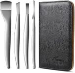 FVION Professional Pedicure Knife Set, 4PCS Ingrown Toenail Removal Blades Kit, Stainless Steel Callus Shaver Foot Blades - Silver