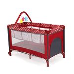 LuvLap Elegant Baby Playpen Playard for Kids/Toddlers, Folding Baby Bed Cum Cot/Convertible Crib - (Red)