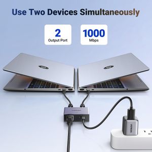 UGREEN Ethernet Splitter 1 to 2 – RJ45 Network Adapter