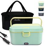 Aotto Electric Lunch Box Food Heater, 90W Heated Lunch Box, 2L Stainless Steel Heated Lunchbox for Adults, 12/24/110V Self Heating Portable Food Warmer for Car/Truck/Work, Lonchera Eléctrica Portátil