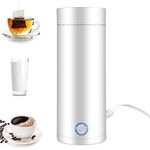 Portable Travel Kettle, 400ML Small Electric 3 in 1 Heating Cup, Fast Boil and Auto Shut Off Mug Tea, Coffee, Baby Milk, Stainless Steel Kettle (WHITE)