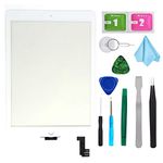 White New Digitizer Repair Kit for iPad Air 2 9.7" 2nd Gen A1566 A1567 Touch Screen Digitizer Replacement(Without Home Button).