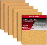 BOSHCRAFT 50 Pcs 1/4 Sheet Sandpaper, Premium Sand Paper 80/120/150/220/320/400 Grit Sandpaper Sheet Sand Paper Assortment for Wood Metal Automotive Palm Sanders 5.5" x 4.5"