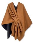 Moss Rose Women's Shawl Wrap Poncho Ruana Cape Open Front Cardigan Shawls for Fall Winter, Camel, One Size