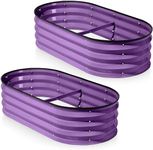 Galvanized Raised Garden Beds Outdoor // 4×2×1 ft (2-Pack) Planter Raised Beds for Gardening, Vegetables, Flowers (Purple) // Large Metal Garden Box
