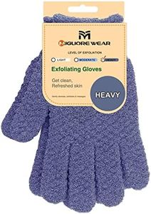 Migliore Wear Exfoliating Gloves, 3 DISTINCT TEXTURES Body Scrub Gloves, Natural Bath/Shower Scrubber Gloves, Beauty Loofah Body Exfoliator Mitt with Hanging Loop(Heavy)