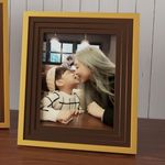 Art Street Premium 3D Table Top Photo Frame, Wooden Picture Frames, Home Décor For Office Desk, Bedroom & Living Room (Brown Gold, Size 4x6 inch)