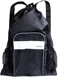 Athletico Mesh Swim Bag - Mesh Pool Bag With Wet & Dry Compartments for Swimming, the Beach, Camping and More (Black)