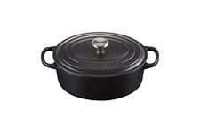 Le Creuset Signature Enamelled Cast Iron Oval Casserole Dish With Lid, 29 cm, 4.7 Litre, Matte Black, 21178290000430