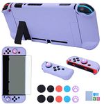 Dockable Case for Switch - COMCOOL 3 in 1 Protective Cover Case for Switch and Joy-Con Controller with Screen Protector and Thumb Grips