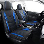 LUCKYMAN CLUB Subaru Seat Covers Full Set, fit for 2014-2024 Subaru Forester Outback Crosstrek Sport Limited Touring Platinum with Water Proof Faux Leather(Black&Blue)