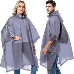 Reusable Rain Ponchos for Adults, 2